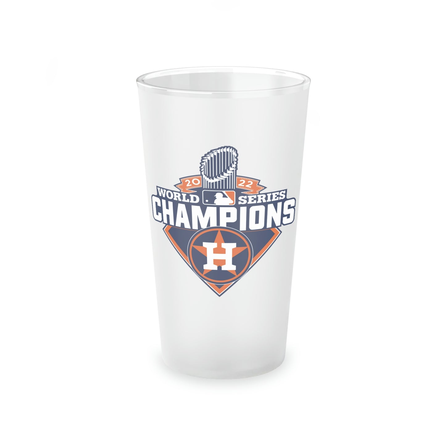 Houston Astros World Series Champions Baseball | Frosted Pint Glass, 16oz