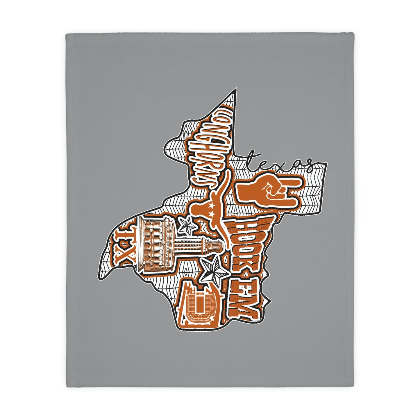 Longhorns Velveteen Minky Throw Blanket