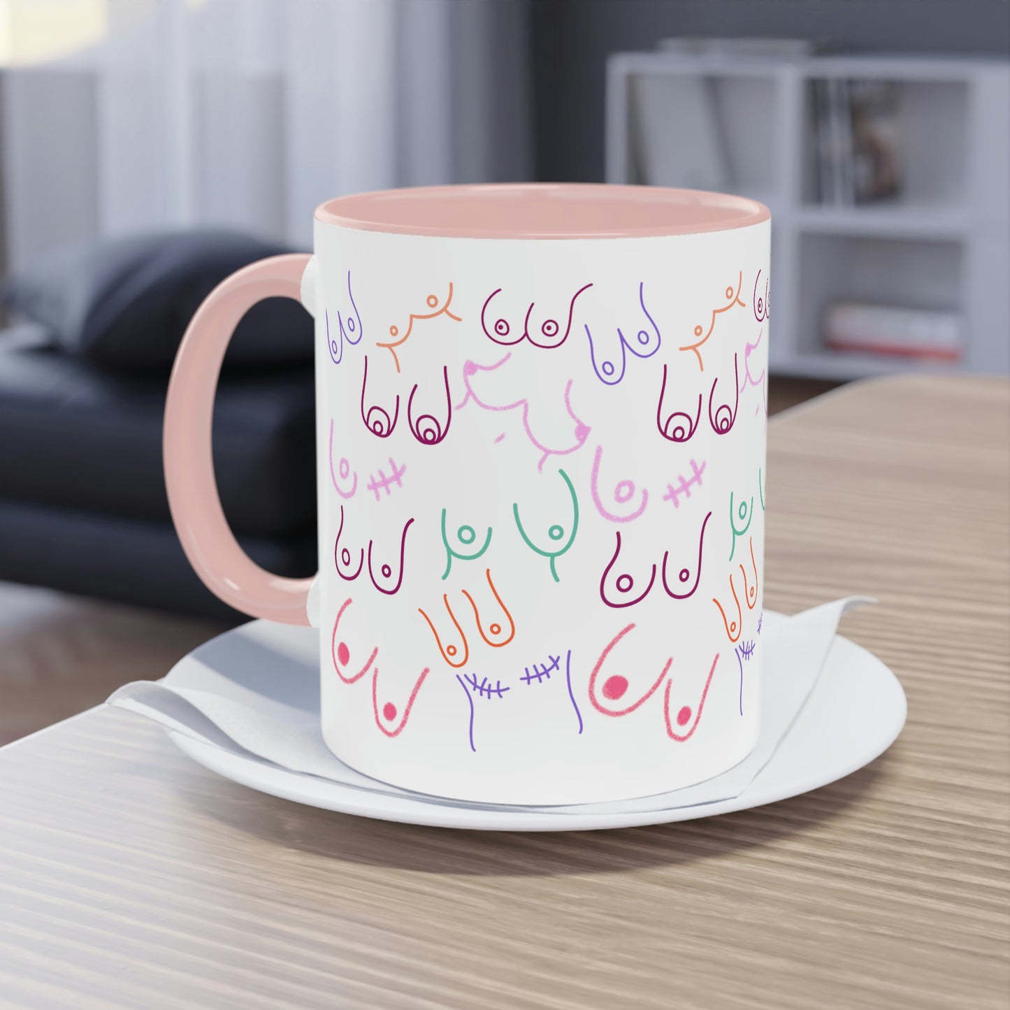 Titties Two-Tone Coffee Mug, 11oz