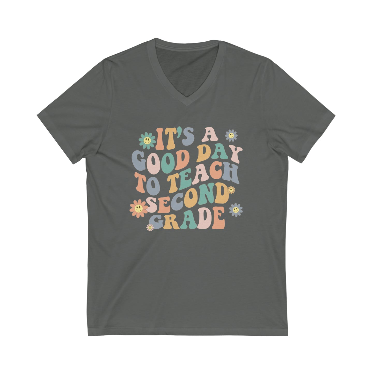 Good Day To Teach Second Grade | Teacher Unisex Jersey Short Sleeve V-Neck Tee