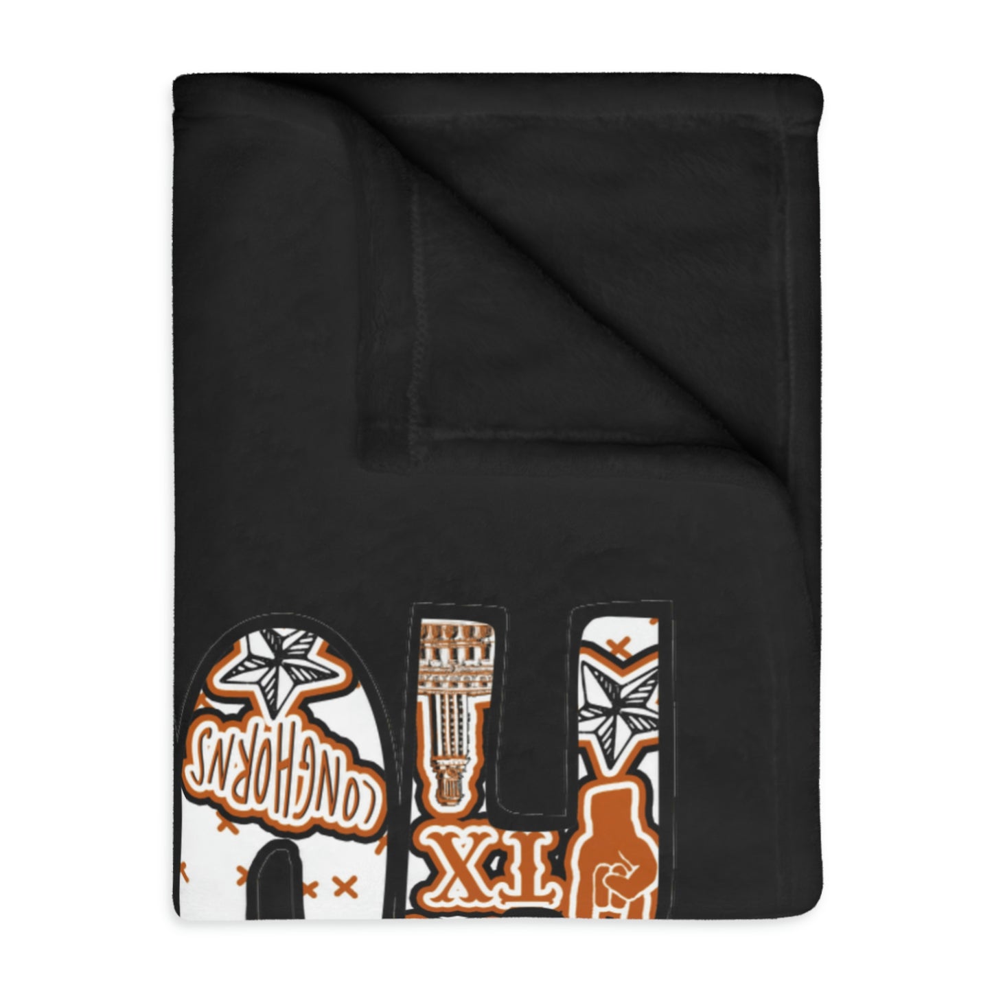 Longhorns Velveteen Minky Throw Blanket