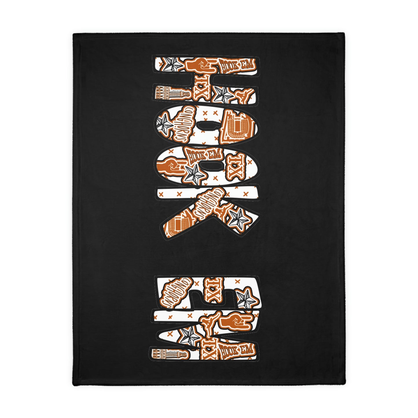 Longhorns Velveteen Minky Throw Blanket