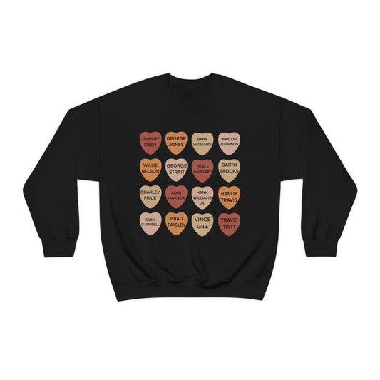 Texas Themed Candy Hearts Valentines Day Unisex Heavy Blend Crewneck Sweatshirt