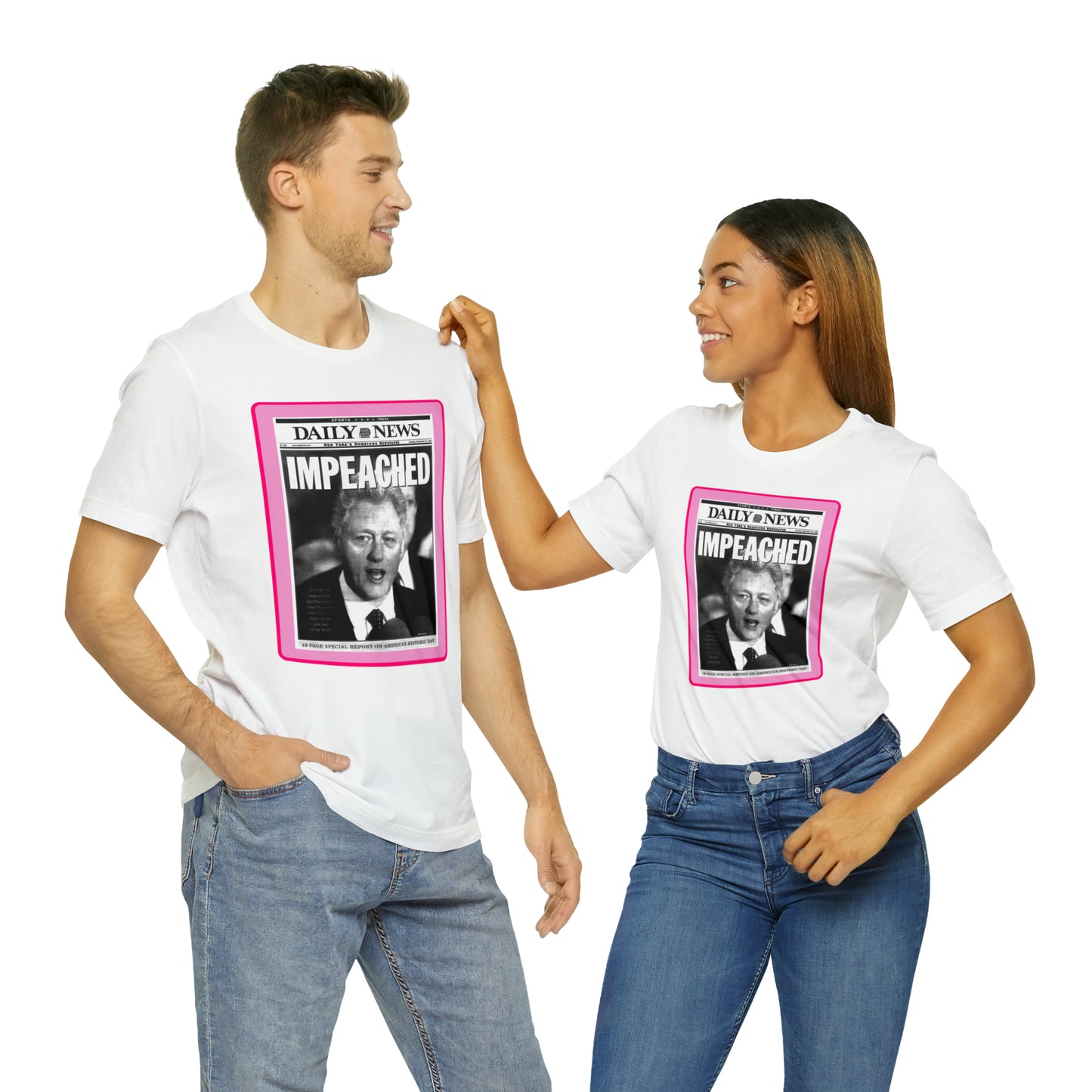 90s Throwback President Clinton Impeached Unisex Jersey Short Sleeve Tee