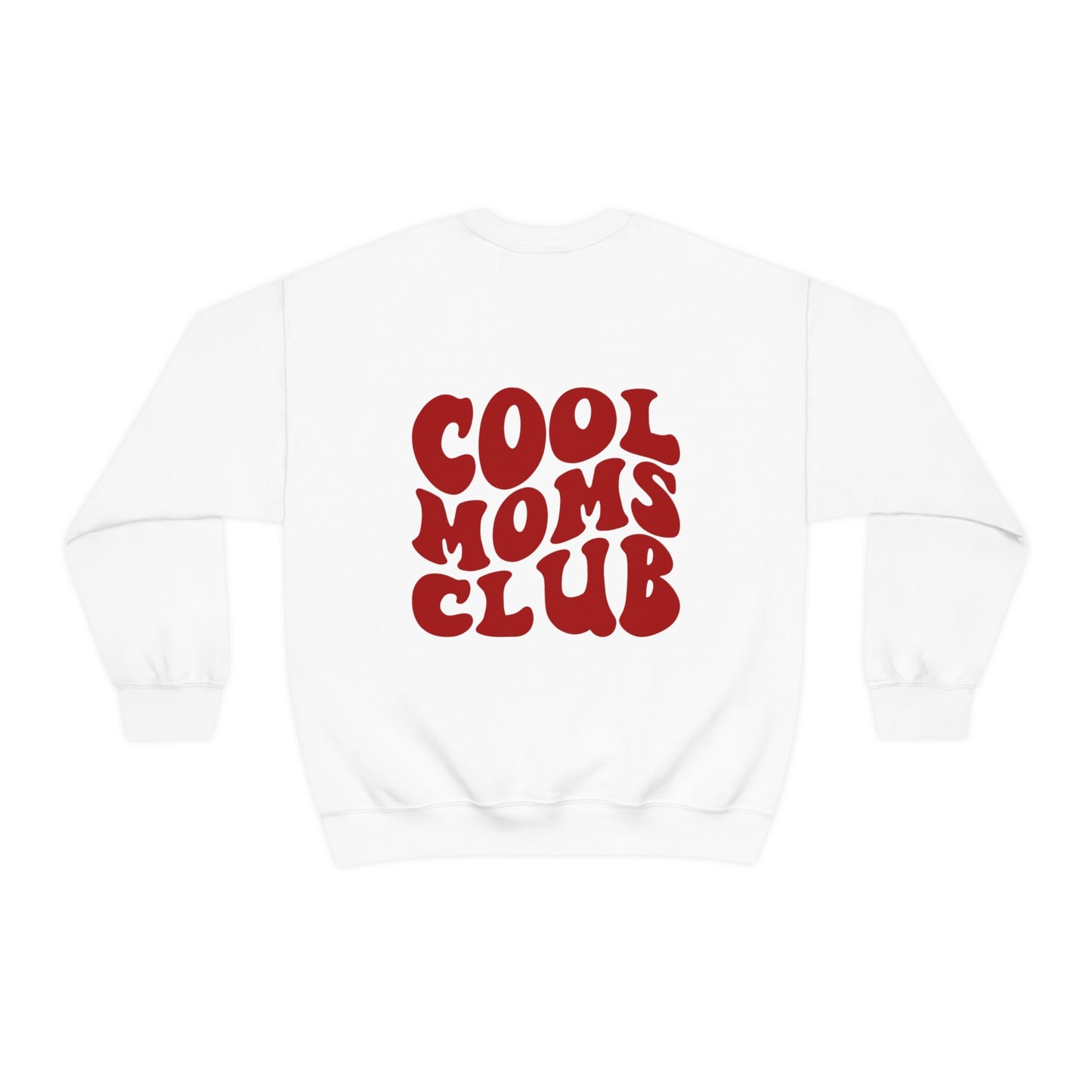 Melting Smiley Cool Moms Club Unisex DryBlend® Crewneck Sweatshirt Front/Back Print