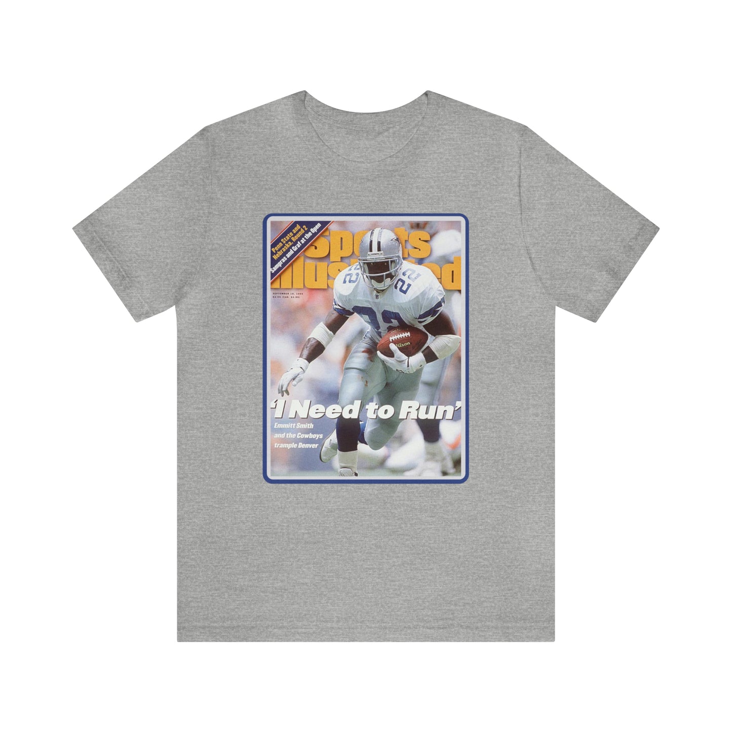 90s Throwback  Dallas Cowboys Emmitt Smith v2 Sports Illustrated Magazine Unisex Jersey Short Sleeve Tee