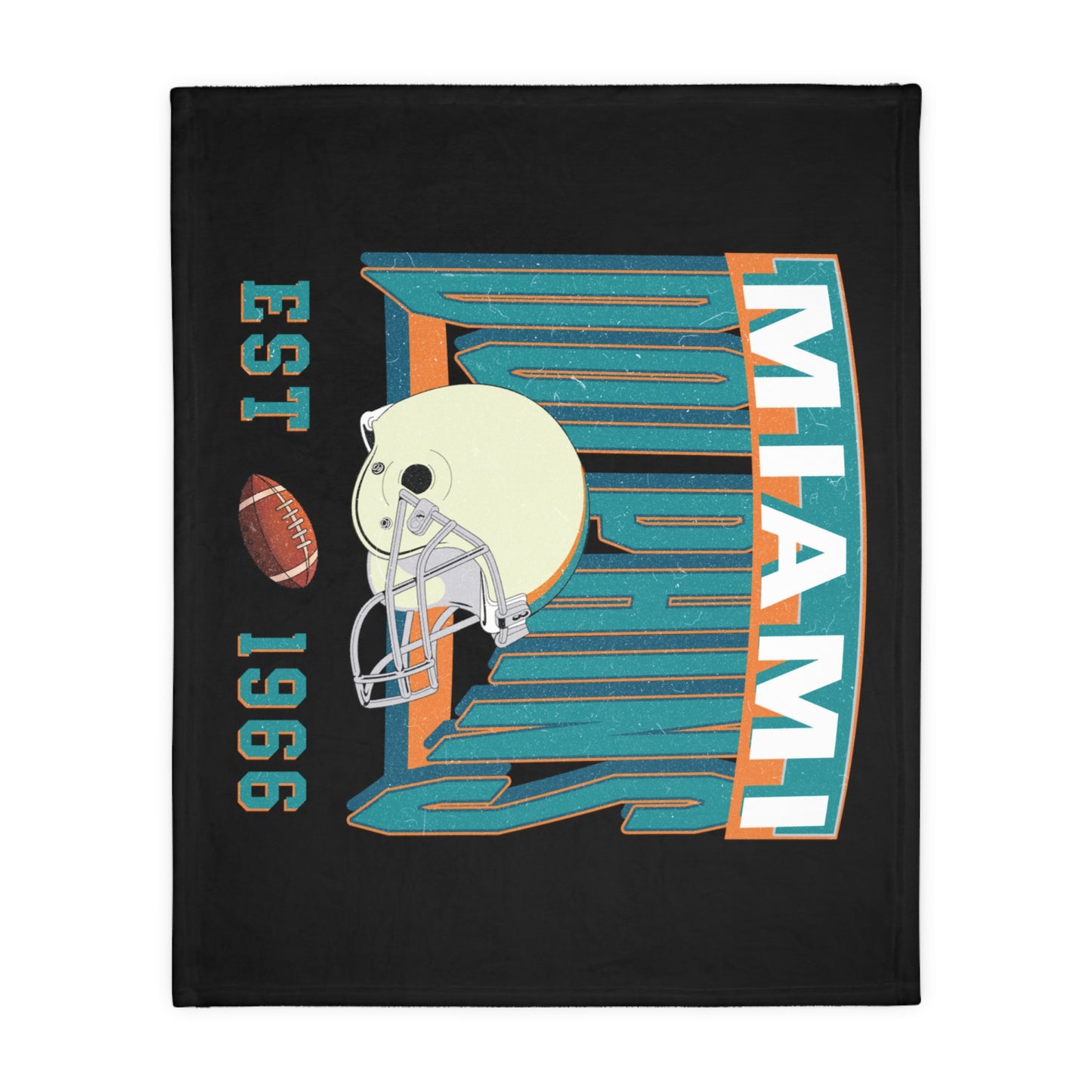 Miami Football Velveteen Minky Throw Blanket