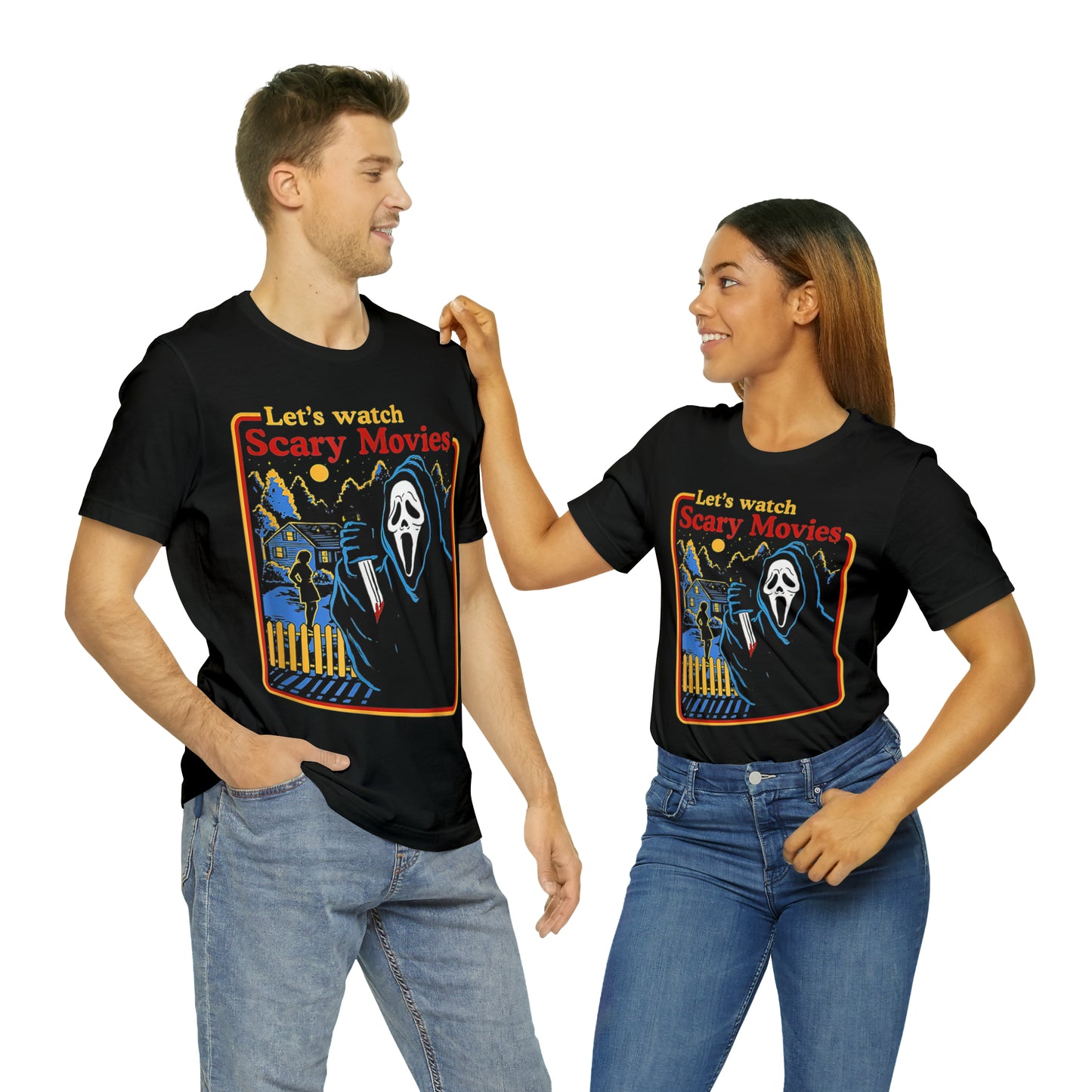 Scream Let's Watch Scary Movies | Unisex Jersey Short Sleeve Tee