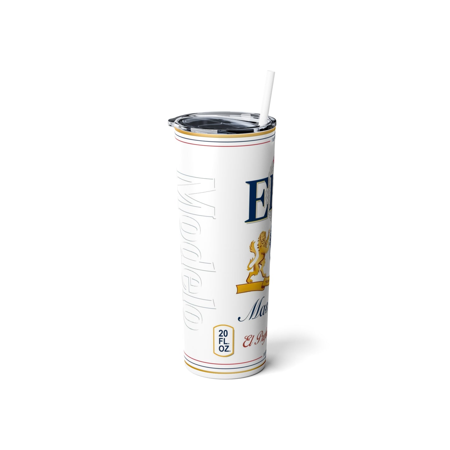 El Tio Skinny Steel Tumbler with Straw, 20oz