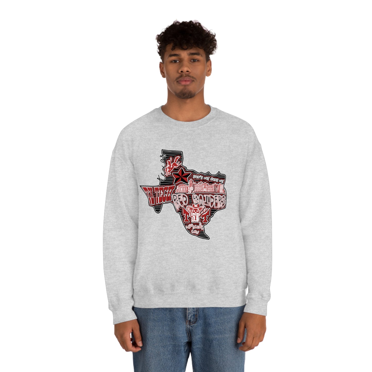 Texas Tech Lubbock Football Unisex Heavy Blend Crewneck Sweatshirt