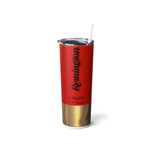 Remington Shotgun Shell Red Skinny Steel Tumbler with Straw, 20oz