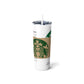 Coffee Inspired Skinny Steel Tumbler with Straw, 20oz
