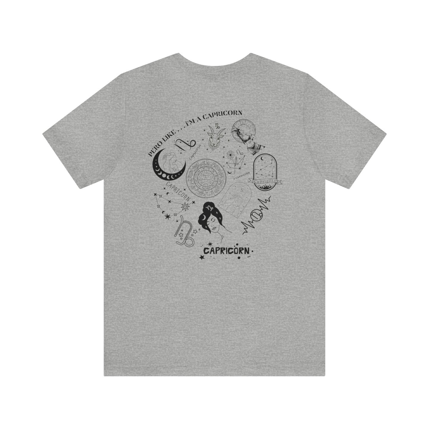 Zodiac Capricorn - Astrology Unisex Jersey Short Sleeve Tee Front/Back Print