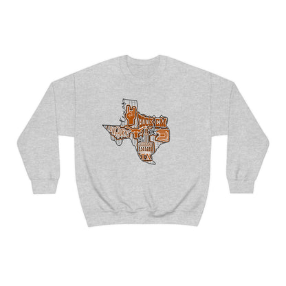 UT Hook Em Austin Texas Longhorn Football Unisex Heavy Blend Crewneck Sweatshirt