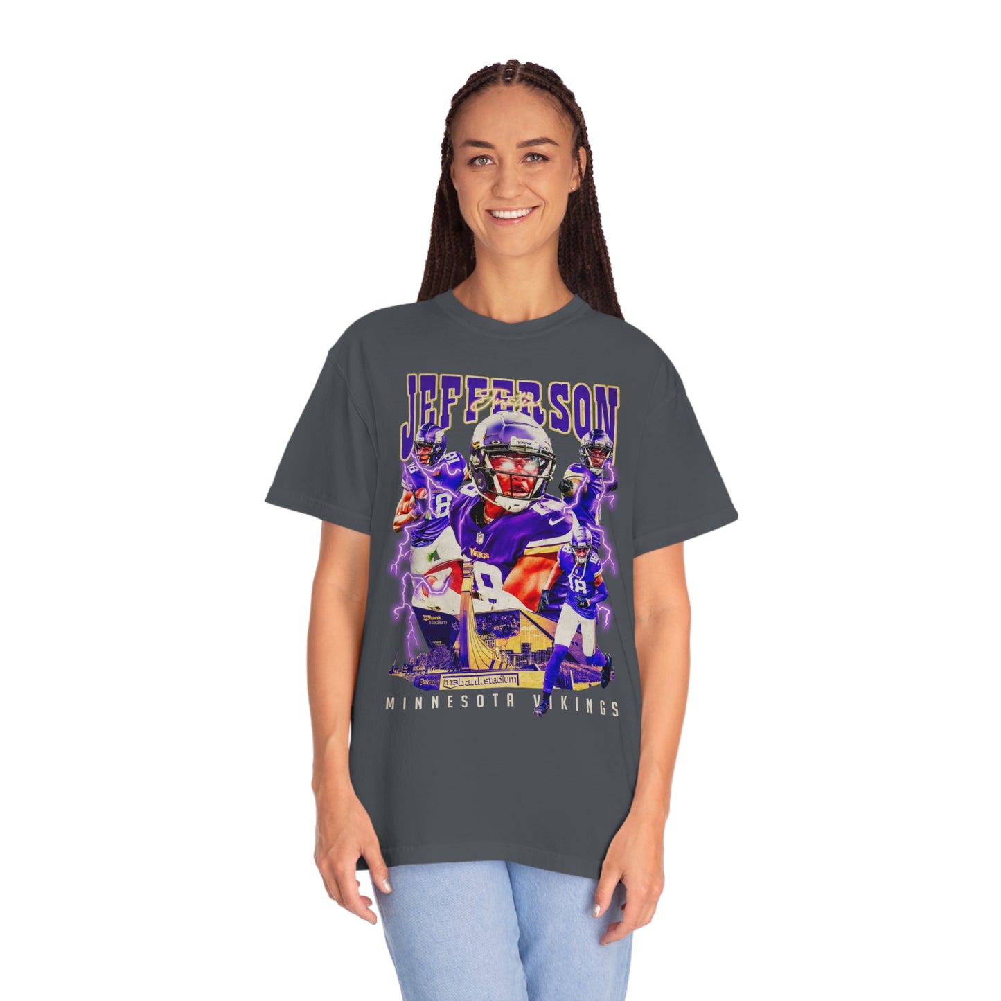 Jefferson Vikings Football Unisex Garment-Dyed T-shirt