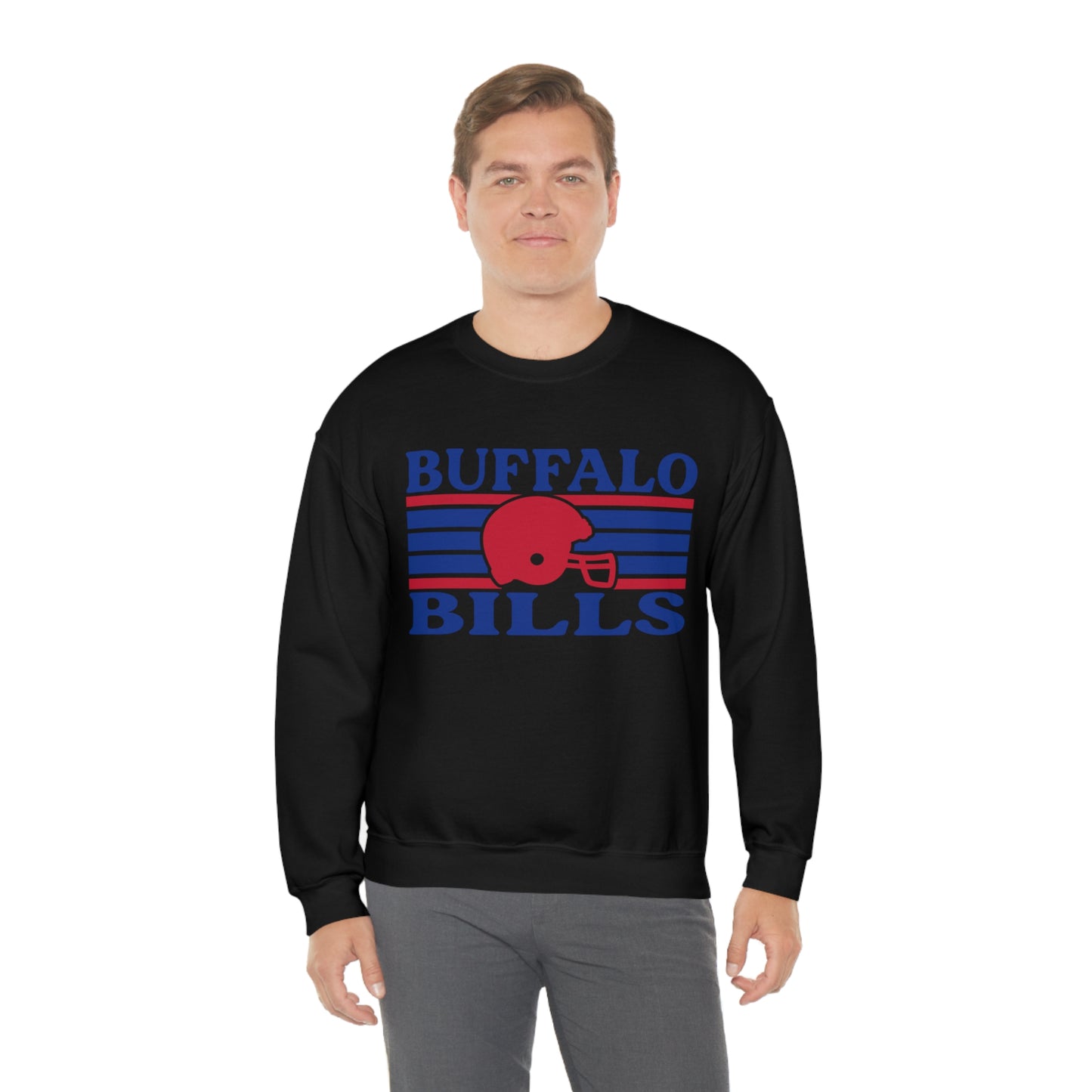 Retro Style Buffalo  Football  Unisex Heavy Blend Crewneck Sweatshirt