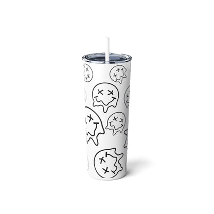 Melting Smiley Steel Tumbler with Straw, 20oz
