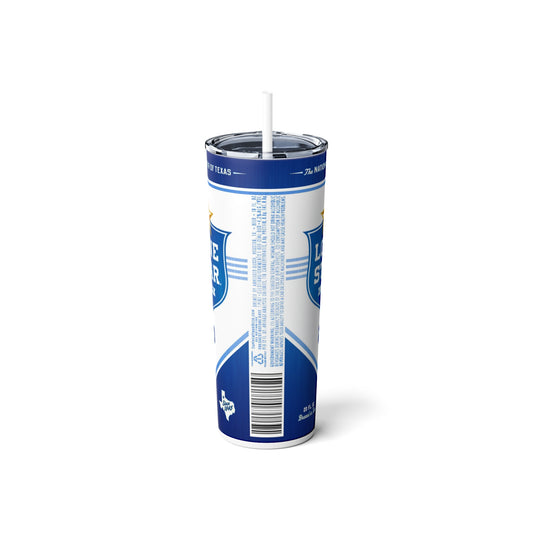 Beer Inspired Skinny Steel Tumbler with Straw, 20oz