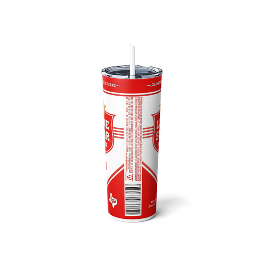 Beer Inspired Skinny Steel Tumbler with Straw, 20oz