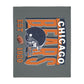 Chicago Football Velveteen Minky Throw Blanket