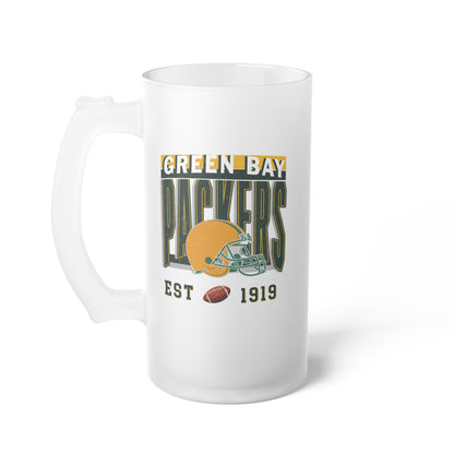 Greenbay Football Frosted Glass Beer Mug