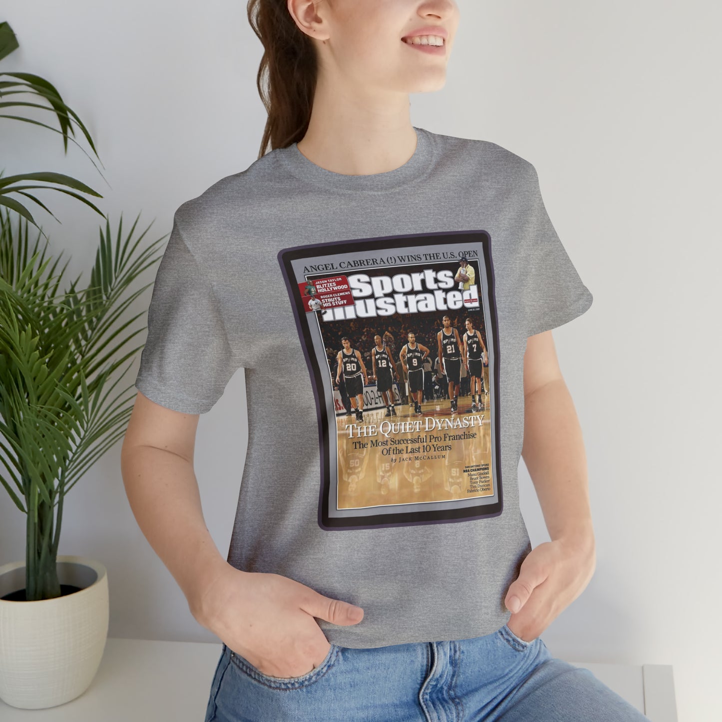 90s Throwback Spurs Basketball Sports Illustrated Unisex Jersey Short Sleeve Tee