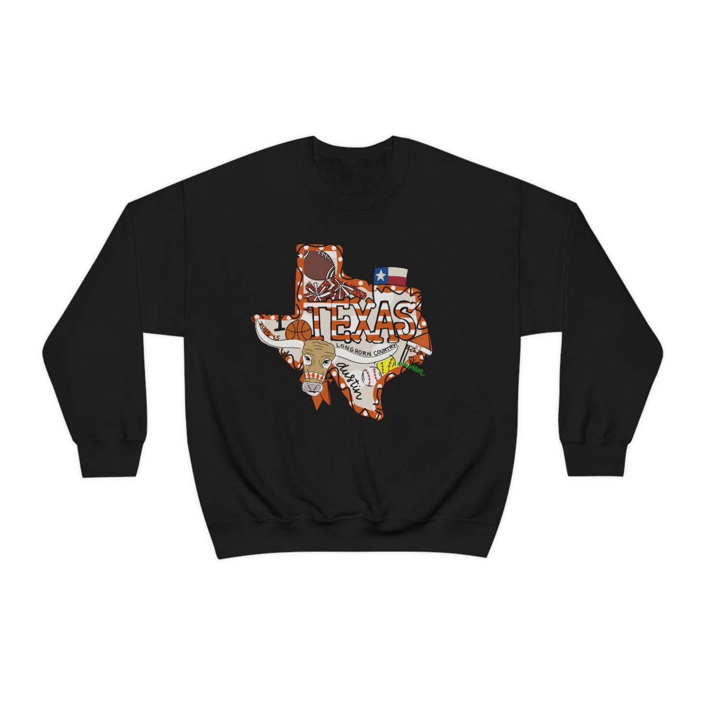 UT Hook Em Austin Texas Longhorn Football Unisex Heavy Blend Crewneck Sweatshirt