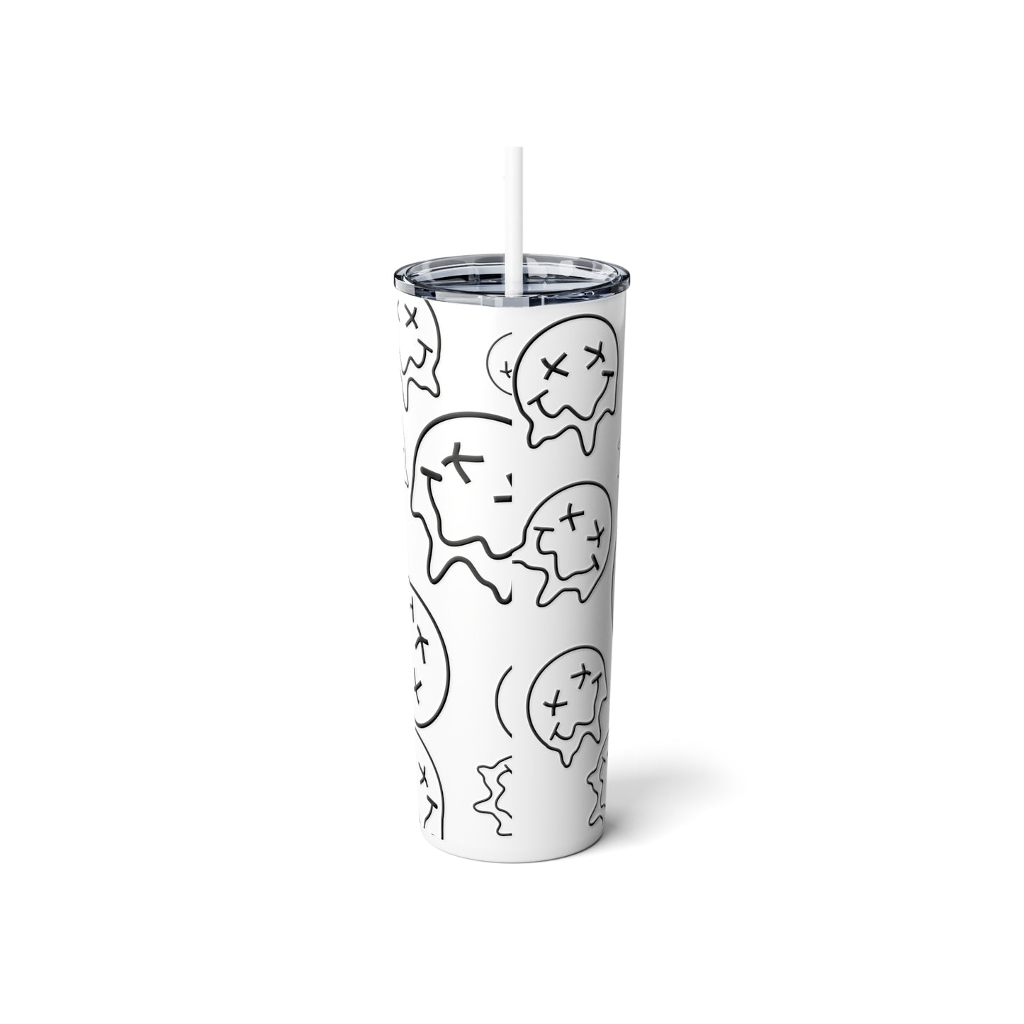 Melting Smiley Steel Tumbler with Straw, 20oz