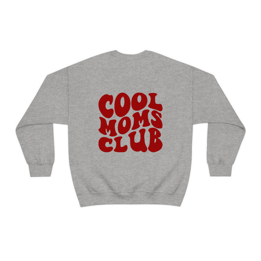 Melting Smiley Cool Moms Club Unisex DryBlend® Crewneck Sweatshirt Front/Back Print