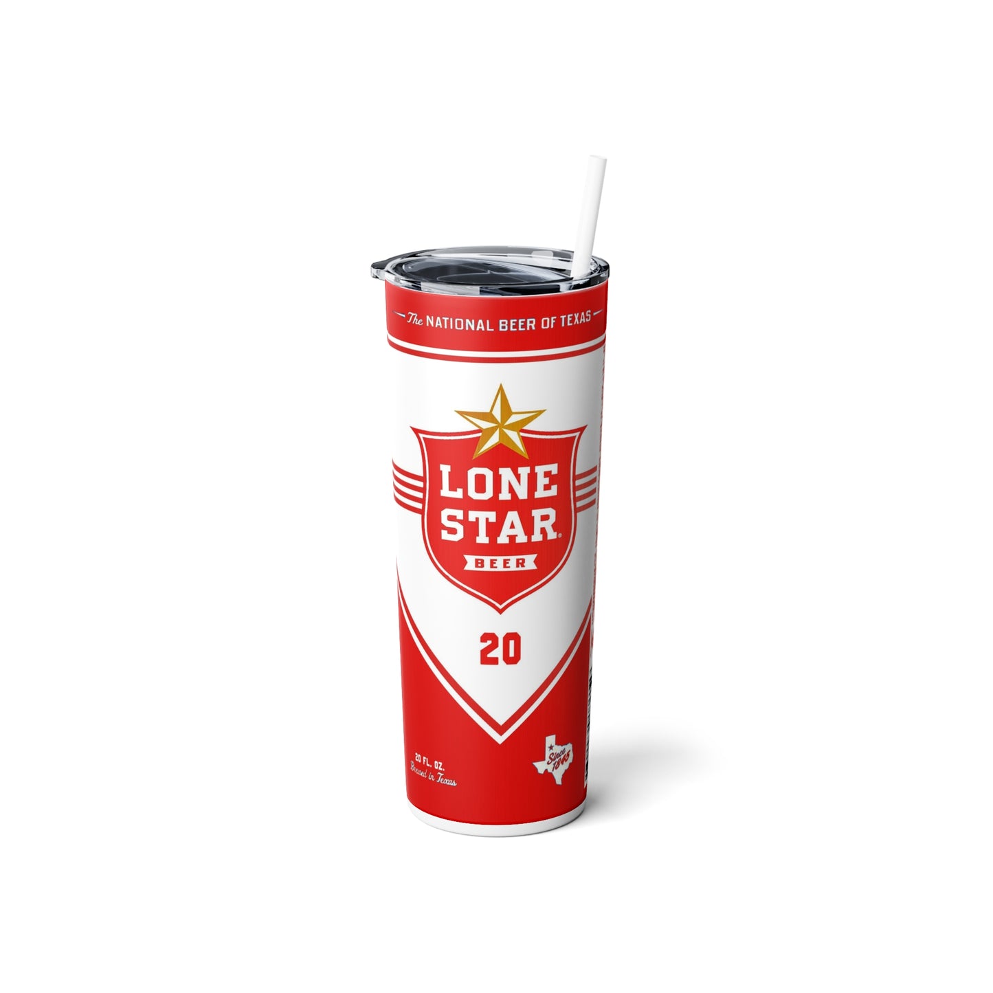 Beer Inspired Skinny Steel Tumbler with Straw, 20oz