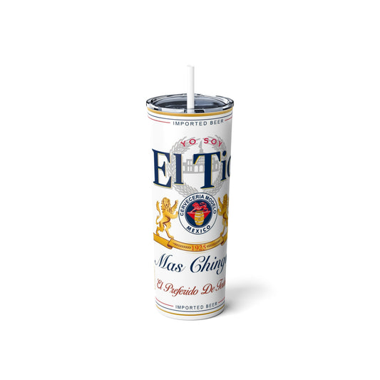 El Tio Skinny Steel Tumbler with Straw, 20oz