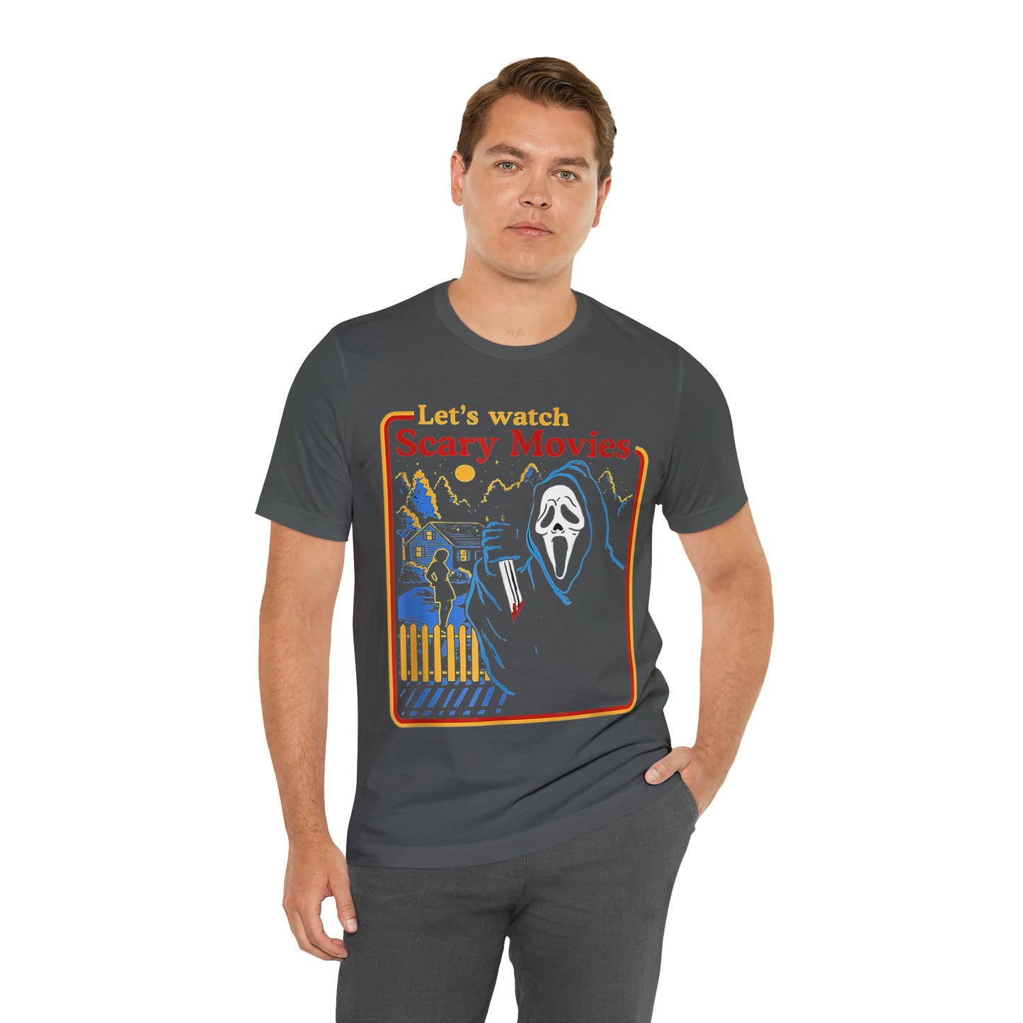 Scream Let's Watch Scary Movies | Unisex Jersey Short Sleeve Tee