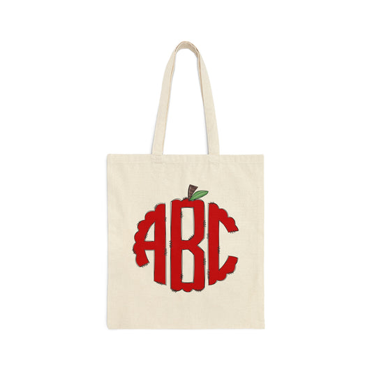 ABC Apple Teacher Canvas Tote Bag