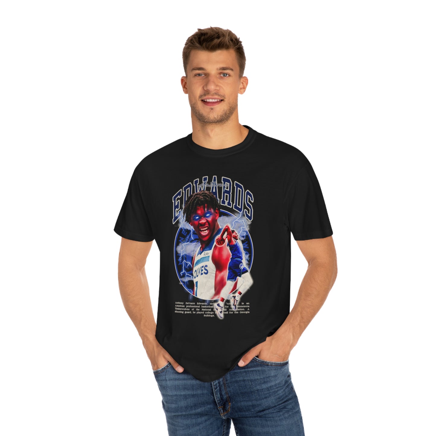 Edwards Timberwolves Basketball Unisex Garment-Dyed T-shirt