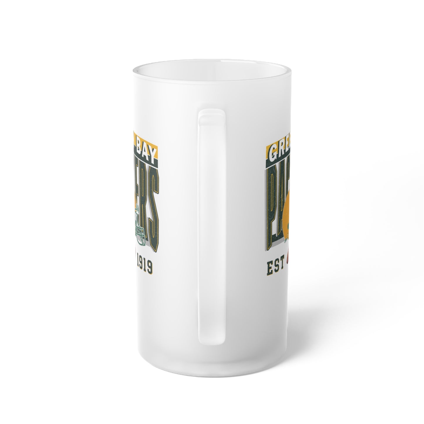 Greenbay Football Frosted Glass Beer Mug