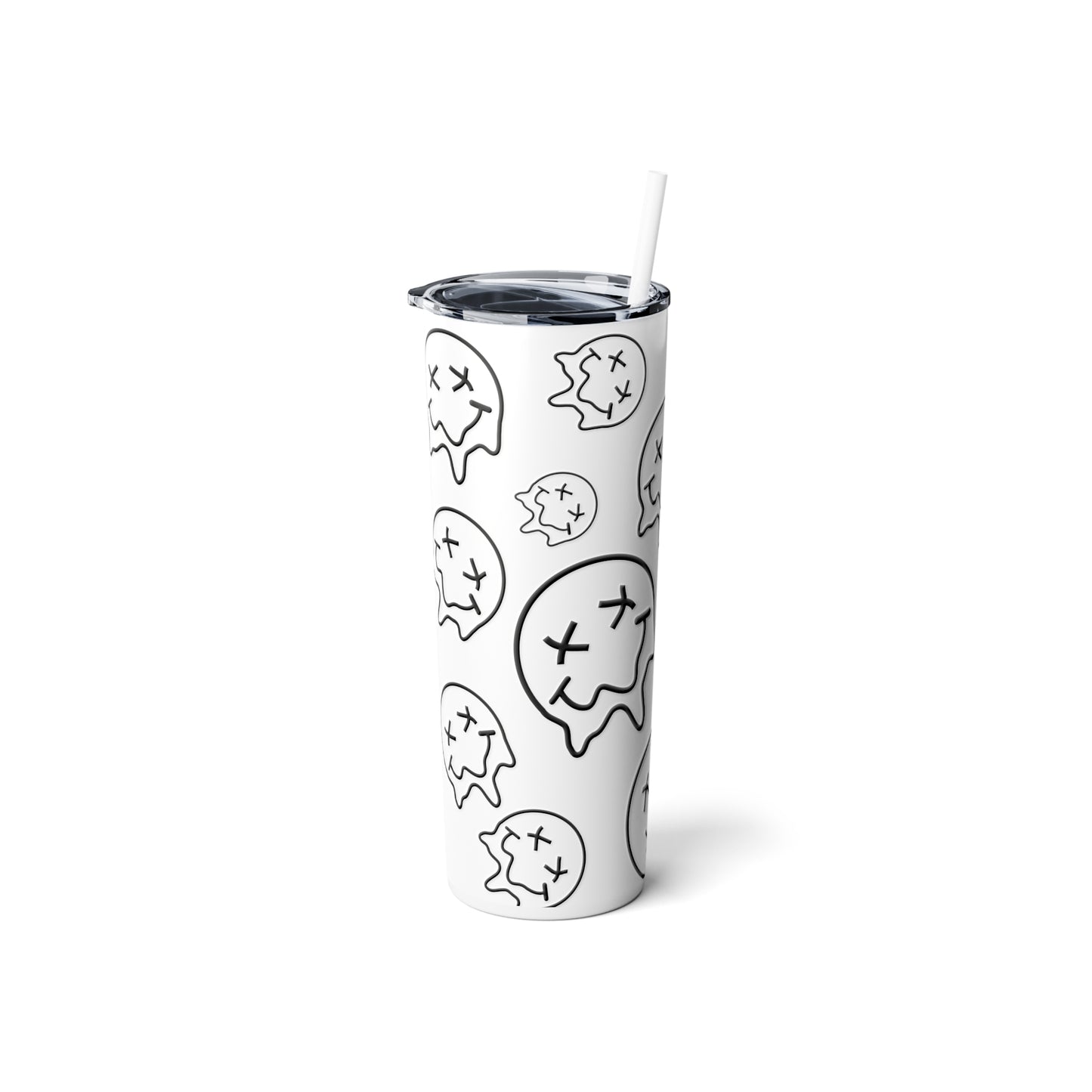 Melting Smiley Steel Tumbler with Straw, 20oz