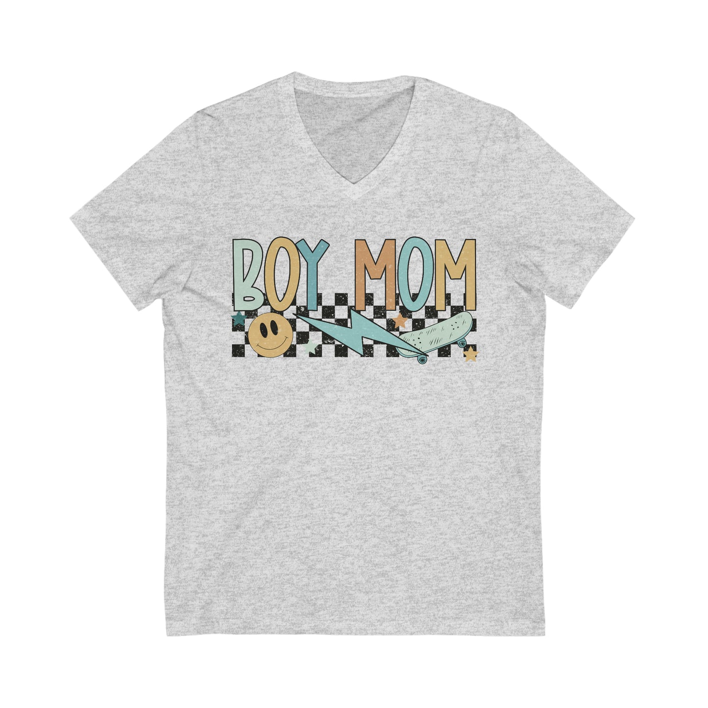 Boy Mom Matching Mommy & Me Set Unisex Jersey Short Sleeve V-Neck Tee