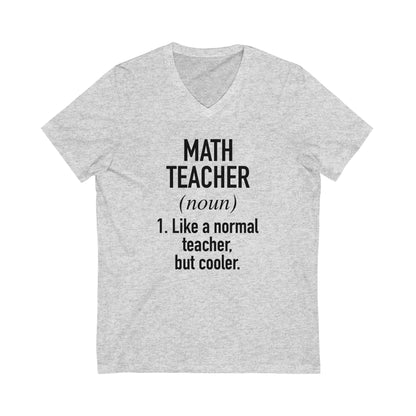 Math Teacher Definition Unisex Jersey Short Sleeve V-Neck Tee