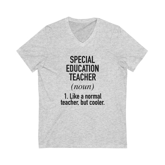 Special Education Teacher Definition Unisex Jersey Short Sleeve V-Neck Tee