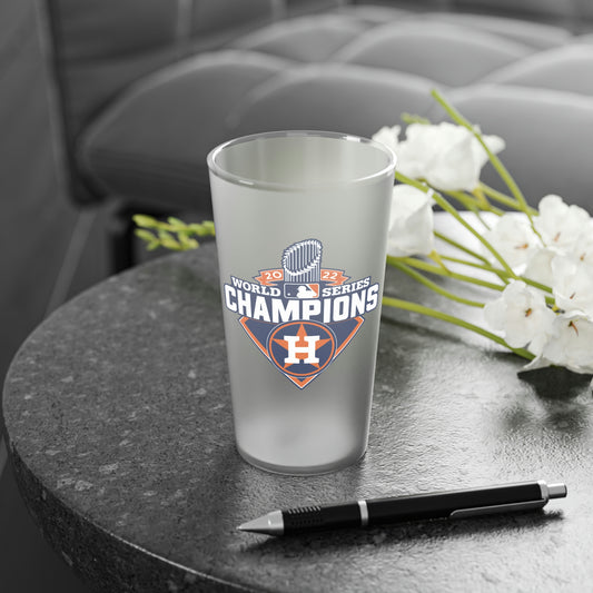 Houston Astros World Series Champions Baseball | Frosted Pint Glass, 16oz