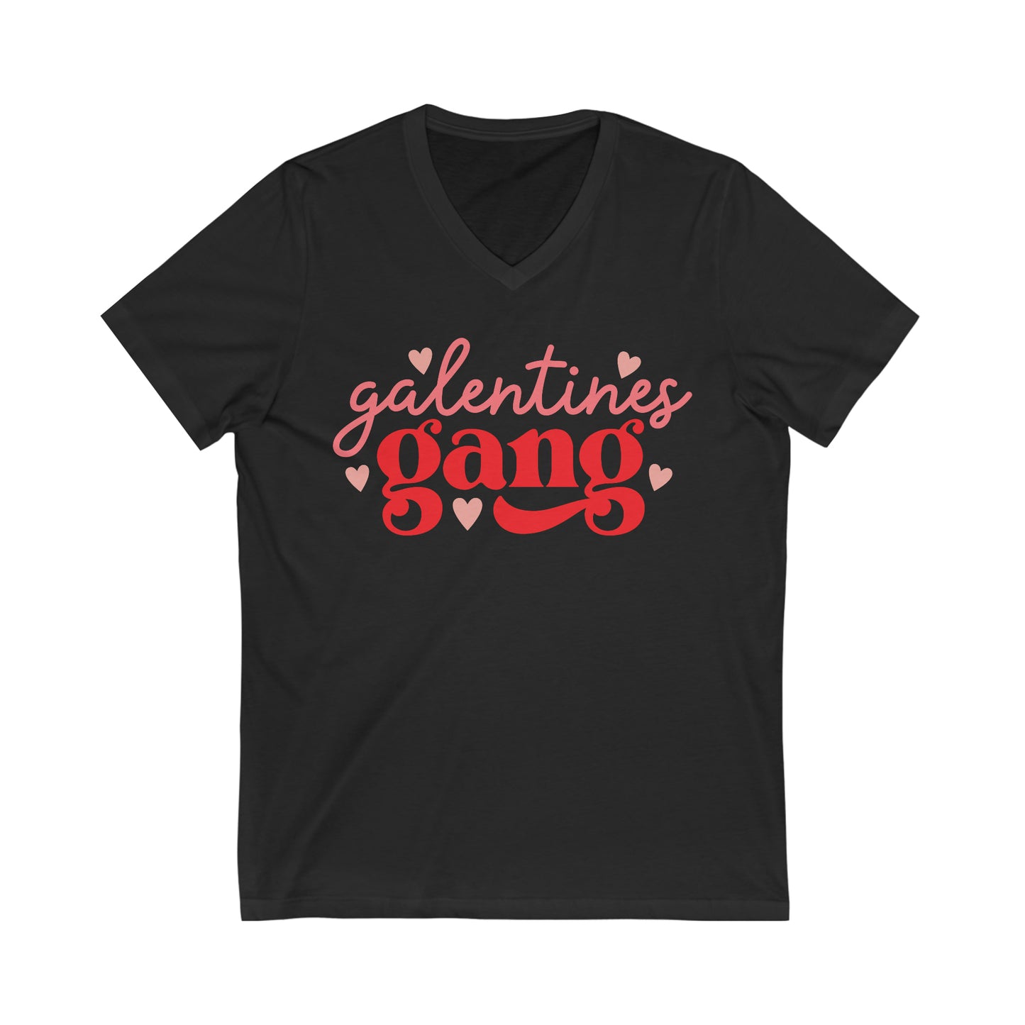 Galentine Gang Valentines Day Unisex Jersey Short Sleeve V-Neck Tee
