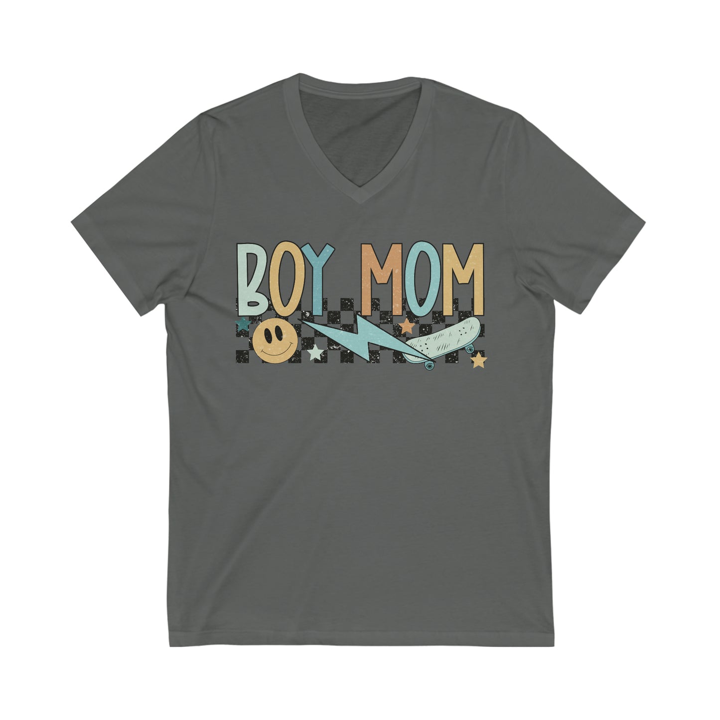 Boy Mom Matching Mommy & Me Set Unisex Jersey Short Sleeve V-Neck Tee