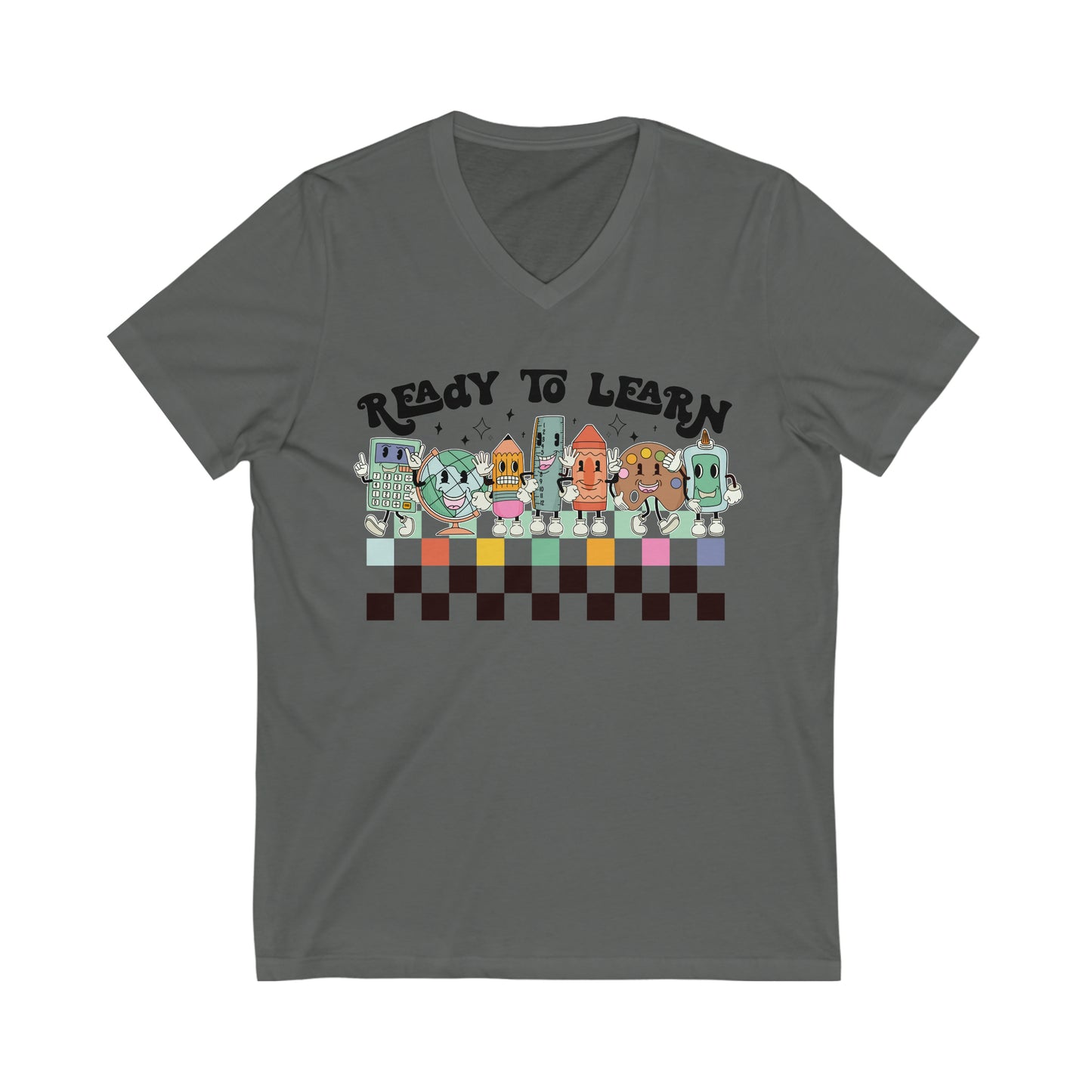 Ready To Learn Teacher Unisex Jersey Short Sleeve V-Neck Tee