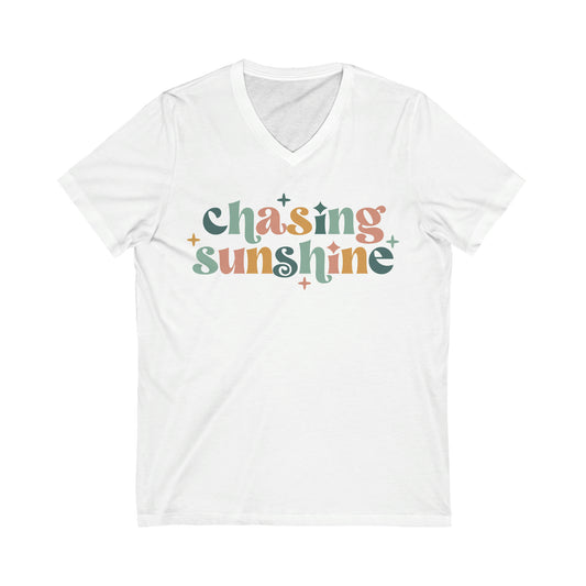 Chasing Sunshine Matching Mommy & Me Set Unisex Jersey Short Sleeve V-Neck Tee