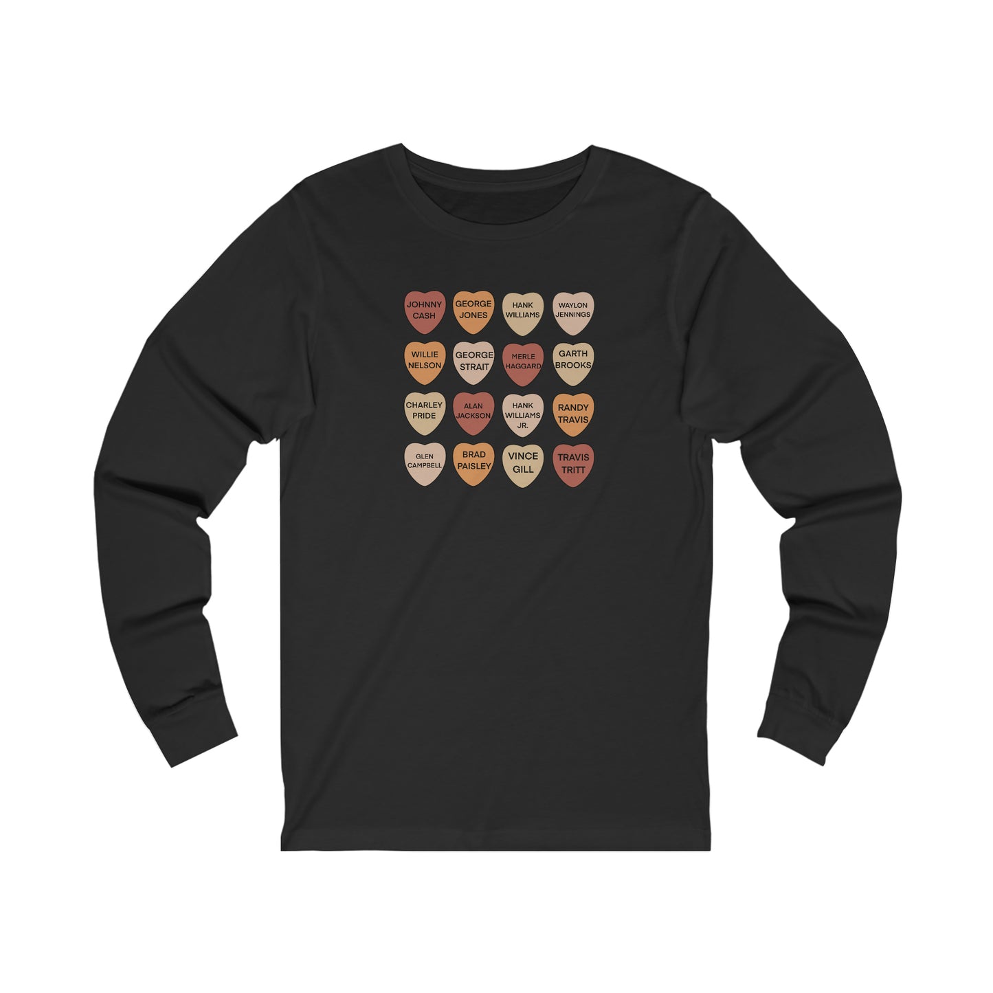 Texas Themed Candy Hearts Valentines Day Unisex Jersey Long Sleeve Tee
