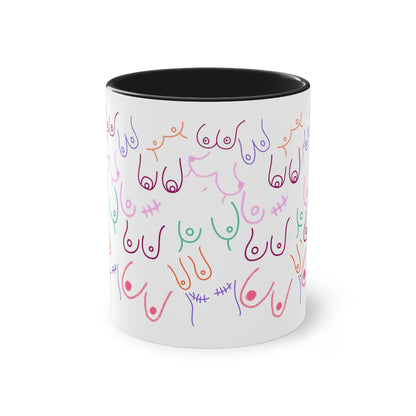 Titties Two-Tone Coffee Mug, 11oz