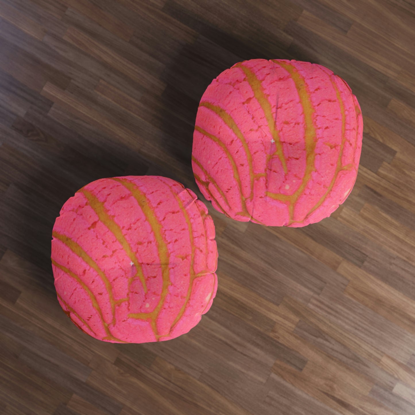 Pink Concha Tufted Floor Pillow, Round