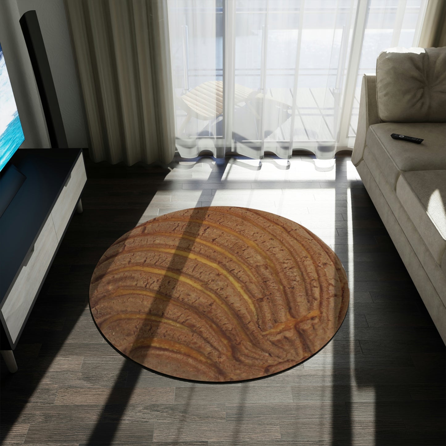 Brown Concha Round Rug